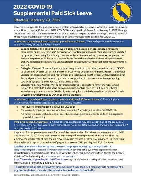 2022 covid-19 supplemental paid sick leave.