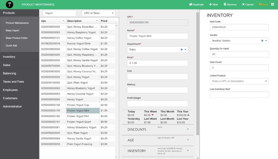 Showing IT Retail's inventory dashboard.