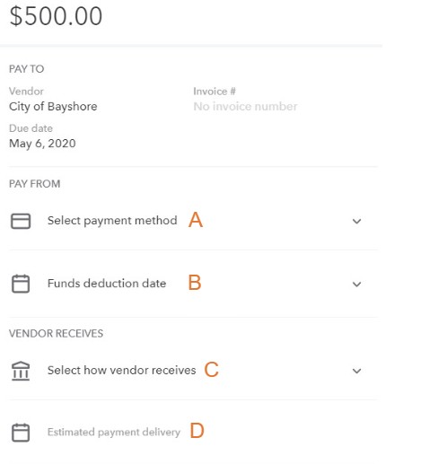 QuickBooks Online bill payment details.