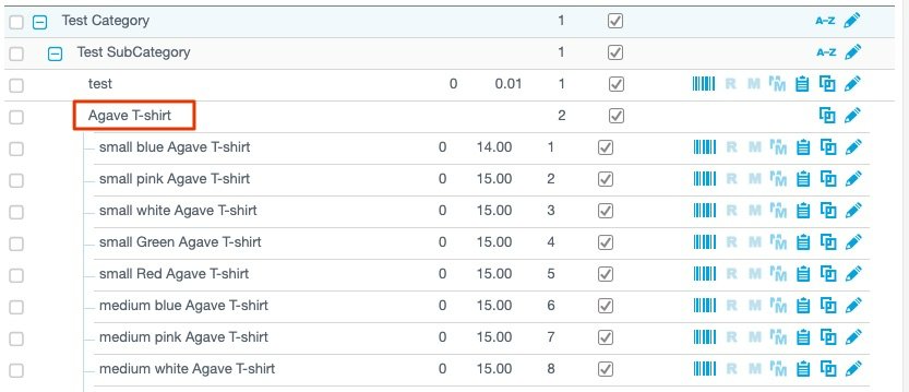 Showing retail inventory matrix settings.