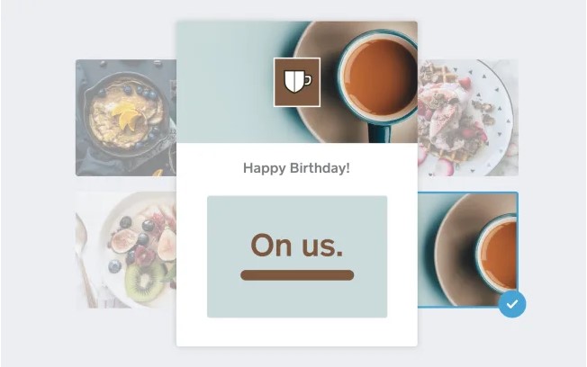 Showing Square marketing email birthday template.