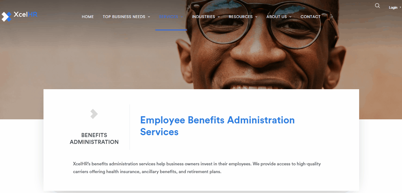 XcelHR list of employee benefits.