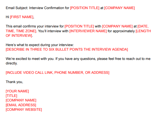 Interview Confirmation Email Template Thumbnail