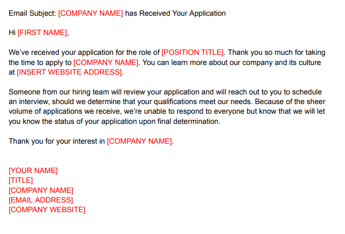 Job Application Receipt Email Template Thumbnail