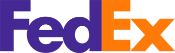 FedEx logo that links to the FedEx homepage in a new tab.