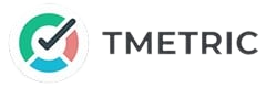 TMetric logo that links to the TMetric homepage in a new tab.