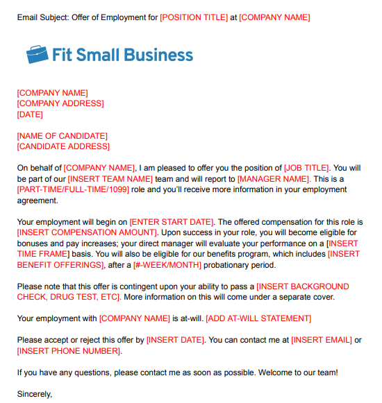 Offer Letter Email Template Thumbnail