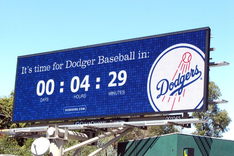 Dodgers Baseball game-time countdown billboard