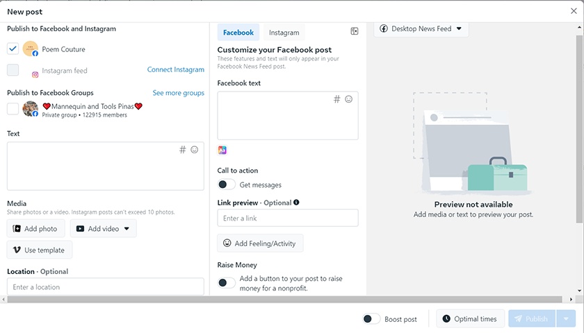 How to schedule your content posting on your Facebook page.