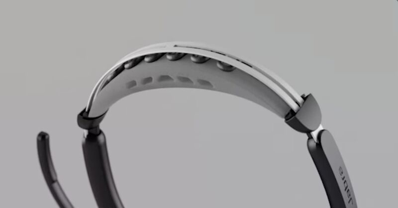 Jabra Air Comfort technology seen in the layers of perforated foam inside the headband.