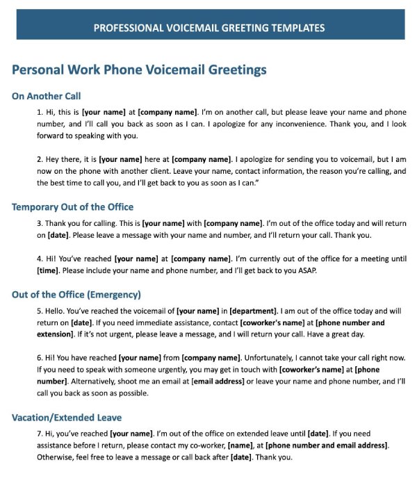 28 Professional Voicemail Greetings & Tips + Free Templates