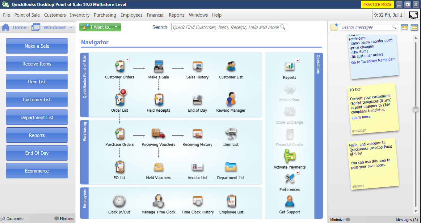 An icons and workflow for QuickBooks administrative section.