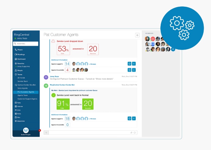 RingCentral Contact Center allows to manage customer interactions in real-time