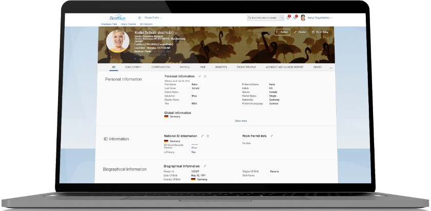 SAP SuccessFactors has a feature-rich platform that lets you manage employee data, time and attendance.