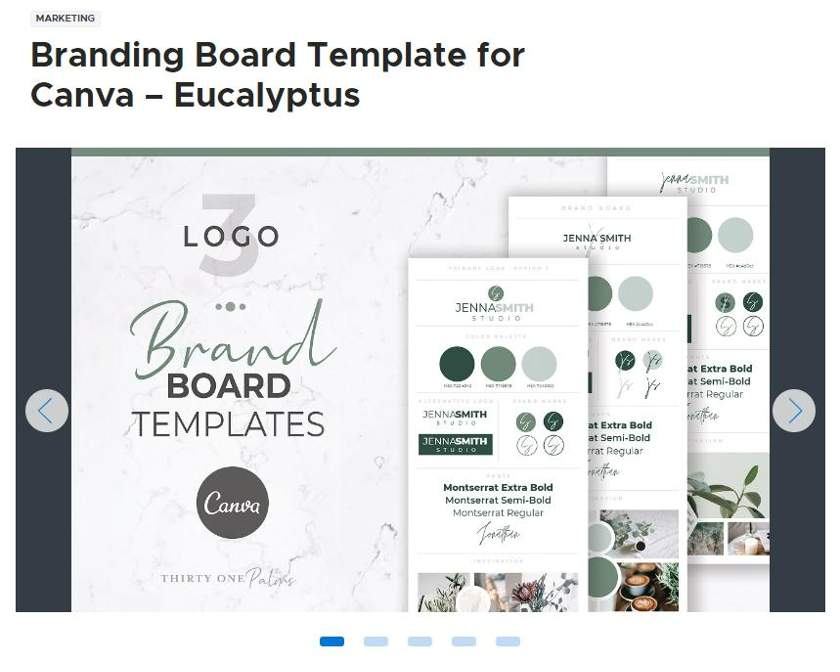 Showing how Canva offers brand board templates.