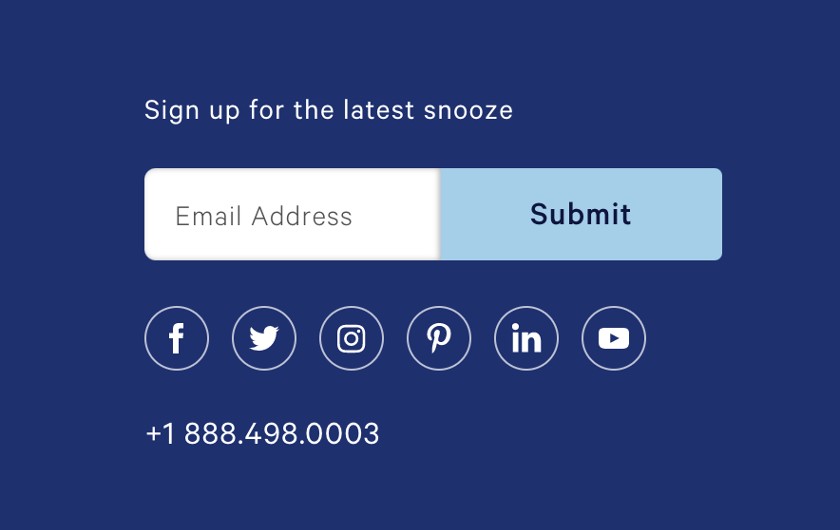 Email signup form in Casper website footer and displayed on every page.