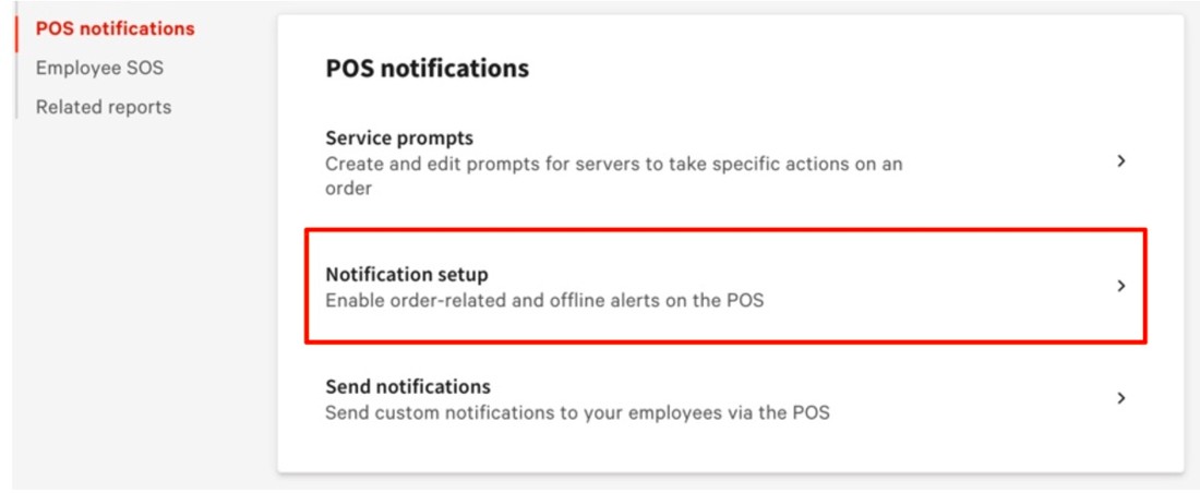 Enabling notifications from the kitchen on pos.