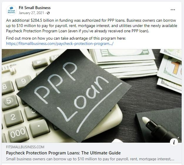 Facebook post exemplifies social selling.