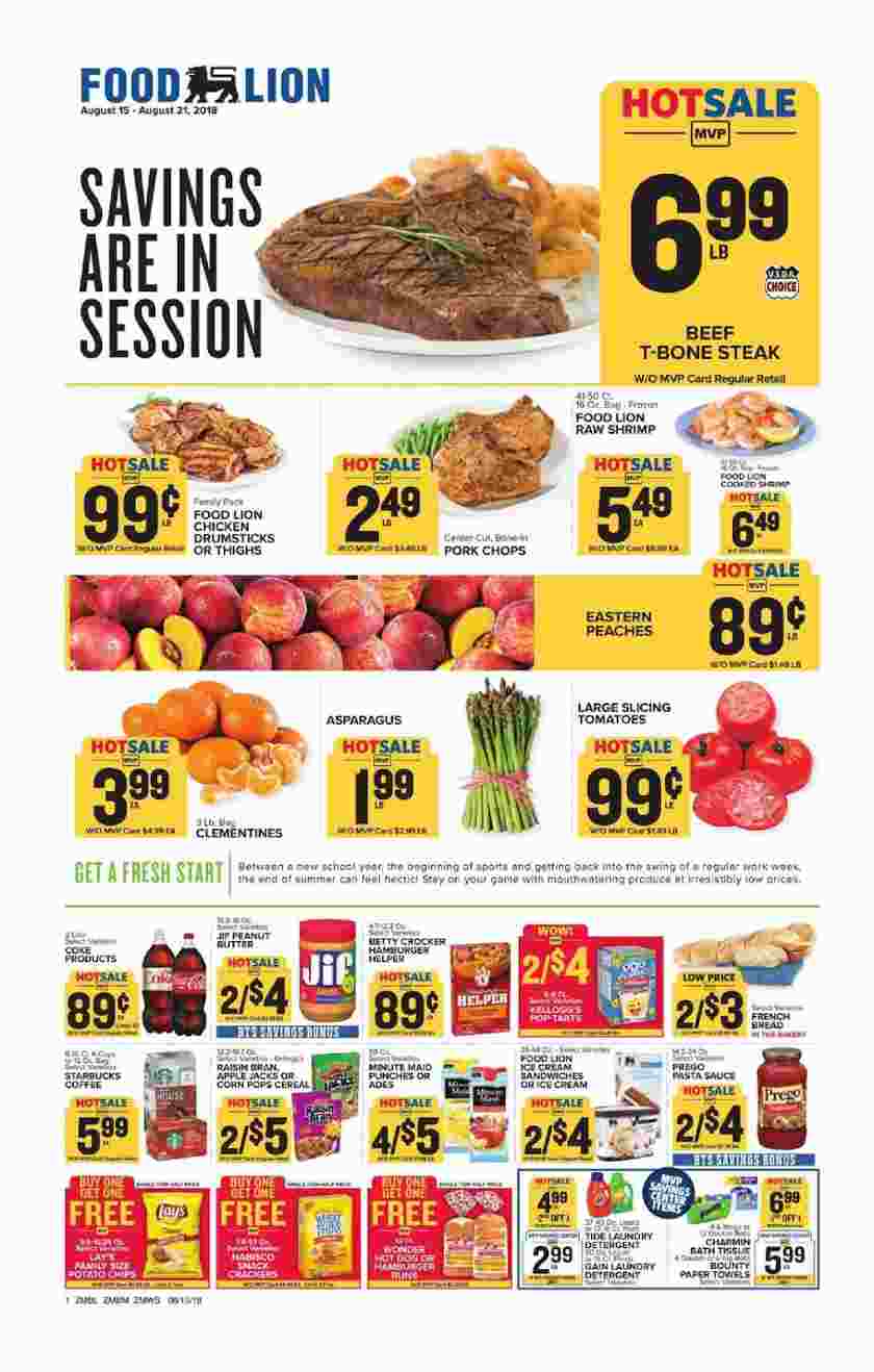 Showing Food Lion menu deals.