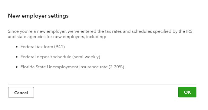 New employer settings.