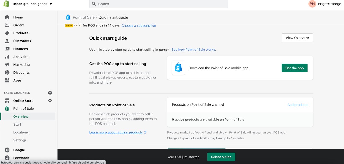 Shopify quick start guide.