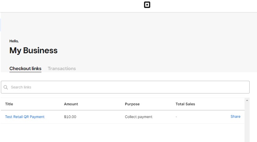 Showing how the system will list and keep track of all the QR payment codes you have generated.