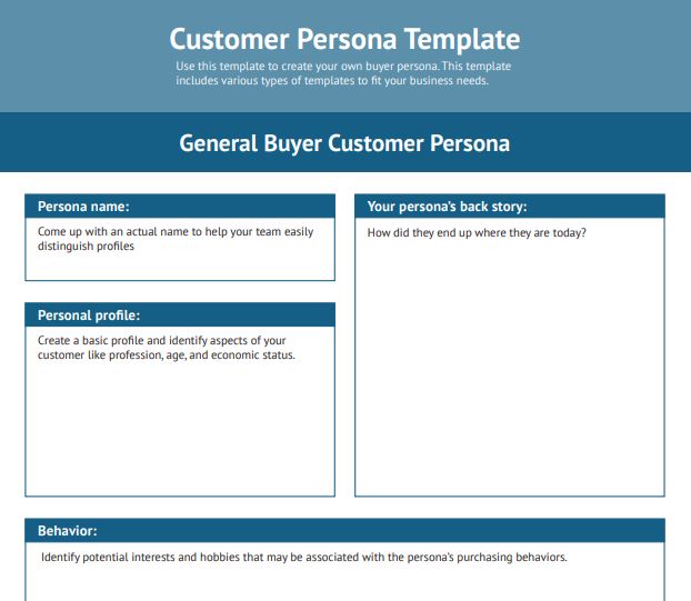 Customer Persona Template