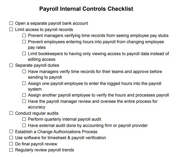 Payroll Internal Controls 8 Best Practices [+ Free Checklist]