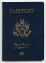 U.S. passport outside cover view.