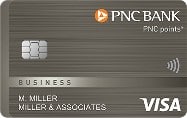 PNC points® Visa® Business Credit Card sample.