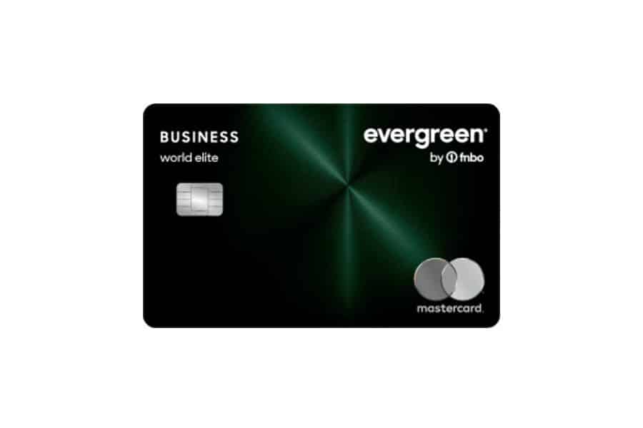 Evergreen credit card in white backgroud.