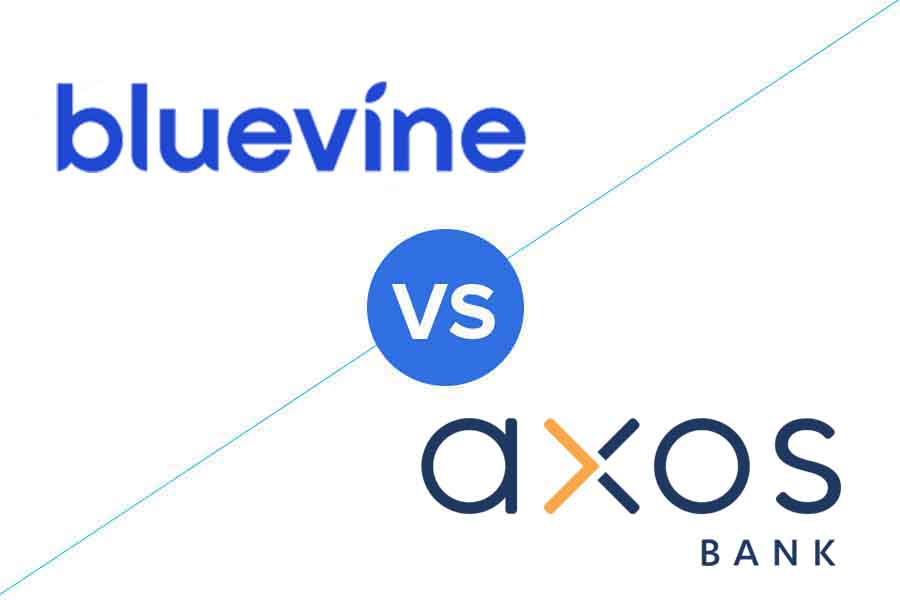 Bluevine business checking vs Axos business checking logo.