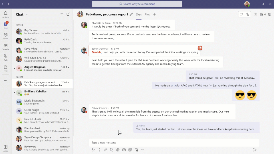 Microsoft Teams Loop Components from chat messages.