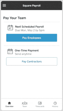 Square Payroll process employee payments through desktop computers, laptops, or mobile devices.