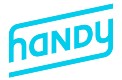 Handy logo that links to the Handy homepage in a new tab.