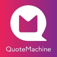 QuoteMachine logo that links to the QuoteMachine homepage in a new tab.