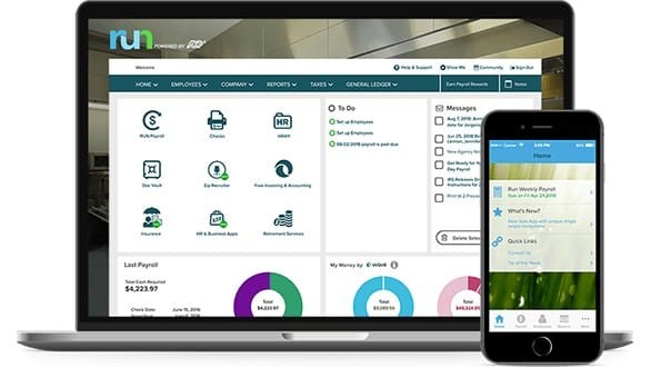 ADP Run lets you manage payroll on the web or mobile.