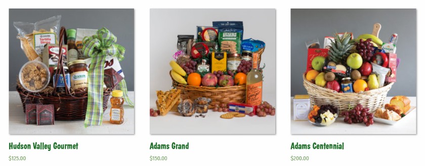 Adams Farm's gift basket is filled with local products.