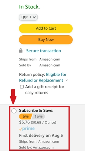Amazon subscribe and save program for FBA sellers.