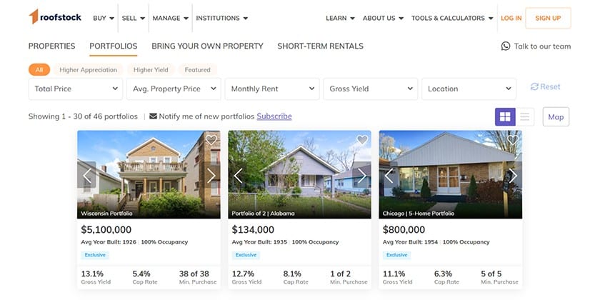 Browse Roofstock portfolios.