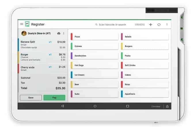 Clover checkout register.