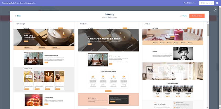 HubSpot free themes library.