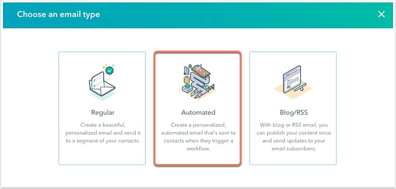 HubSpot personalized automated email.