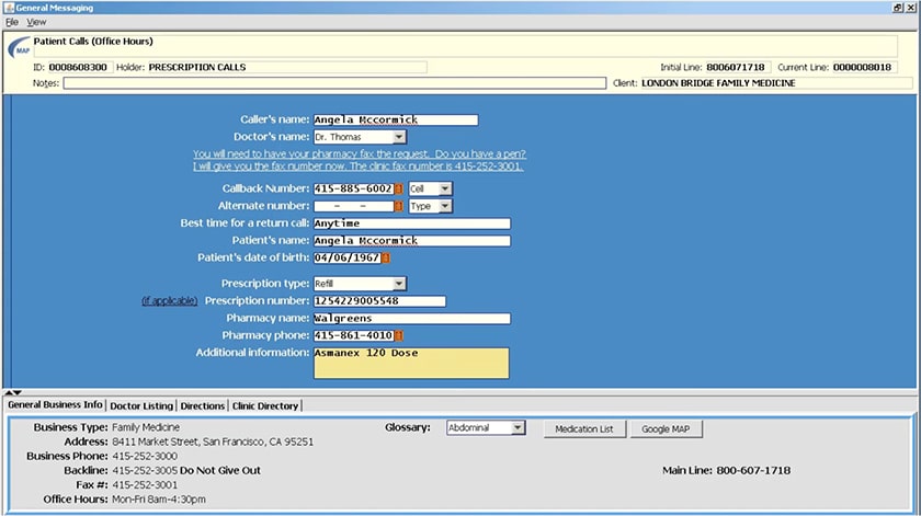 Screenshot MAP Communications Dashboard 