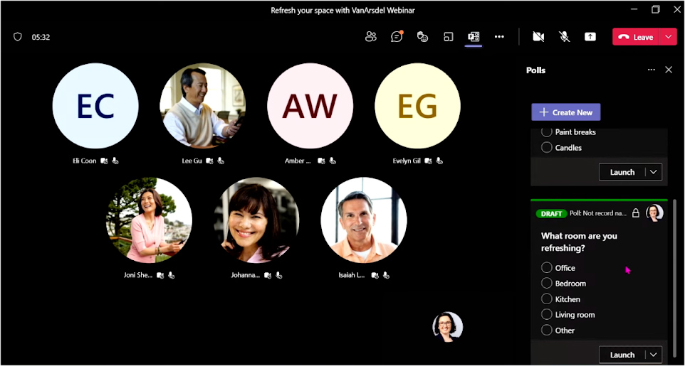 Attendees on webinar using Microsoft Teams.