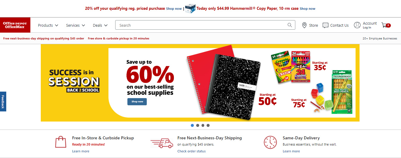 Office Depot’s back-to-school sample ads.