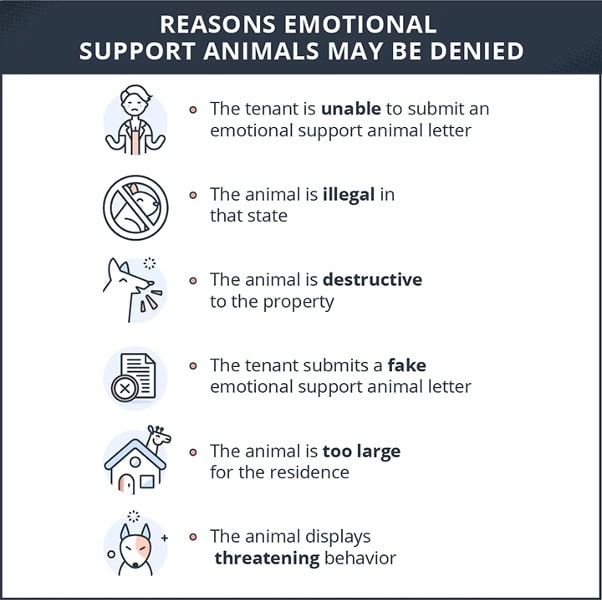 Reasons Emotional Support Animals may be denied.