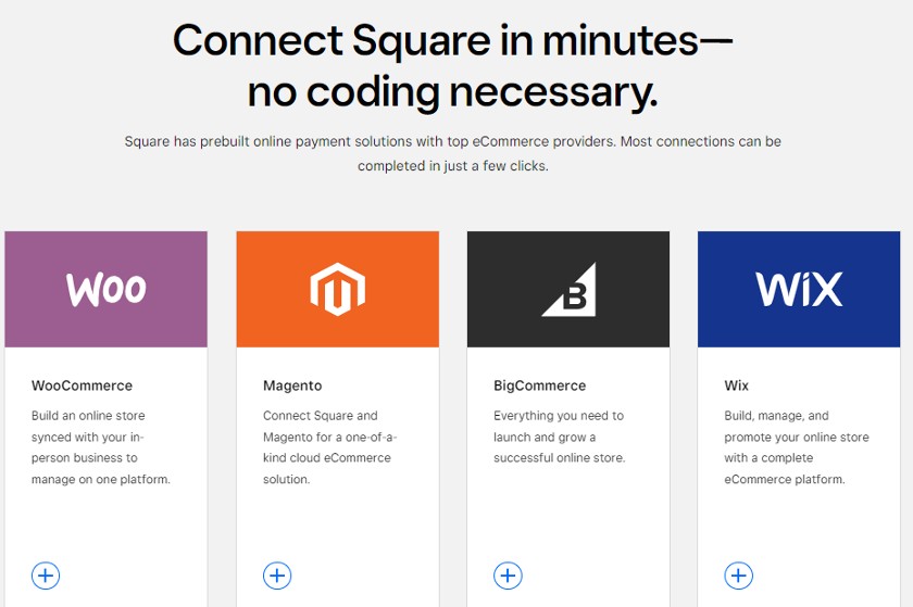Square comes with a free, easy-to-use website builder as well as a simple integration.
