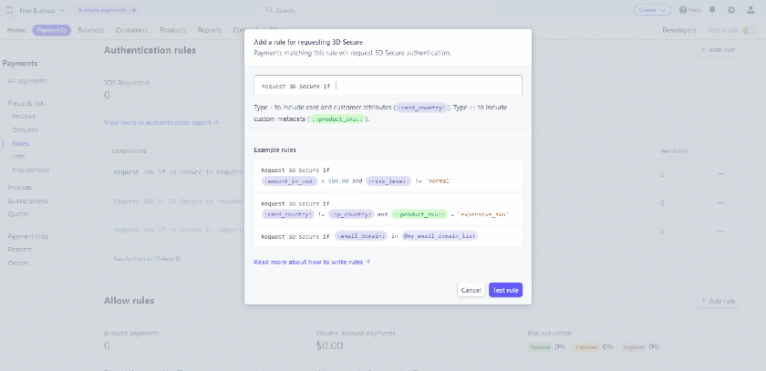 Stripe’s highly customizable security features.