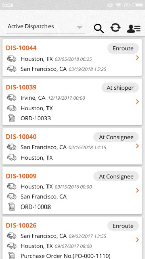 Track dispatches via TruckLogics’ mobile app.